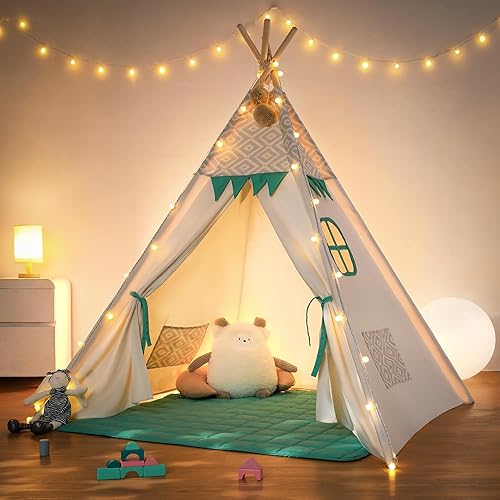 Kids Teepee With Lights Besrey Teepee Tent For Kids With Padded