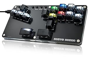Borcham Haute42 B16 Mini All-Button Arcade Stick, Leverless Arcade Controller with DIY RGB & Turbo Functions, Compatible with PC/Ps3/Ps4/Switch/Steam Deck, Supports Hot Swap & SOCD
