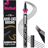 iMethod eyebrow pen - Microblading eyebrow pen, eyebrow pencil with a Micro 4-Fork Tip for Natural Hair-Like Brows, Long-Lasting Eye Brow Pencils for Women, Waterproof, Dark Brown