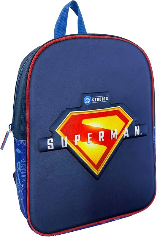 Superman, Mochila Infantil, Mochila Escolar, Medidas 30 cm, Material Escolar, Mochila, Cor Azul, Produto Oficial