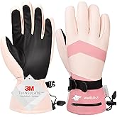 WOLFILIST Ski Gloves for Women,Waterproof Windproof 3M Thinsulate Insulated Snow Gloves,Touchscreen Winter Gloves for Skiing Snowboarding Hiking Outdoor Sports & Work