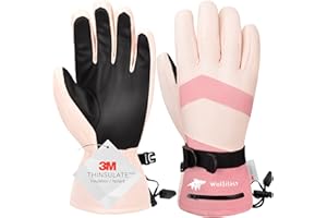 WOLFILIST Ski Gloves Waterproof Windproof - 3M Thinsulate Insulated Warm Snow Gloves, Snowboard Gloves with Zipper Pocket, Touchscreen Winter Gloves for Men Women