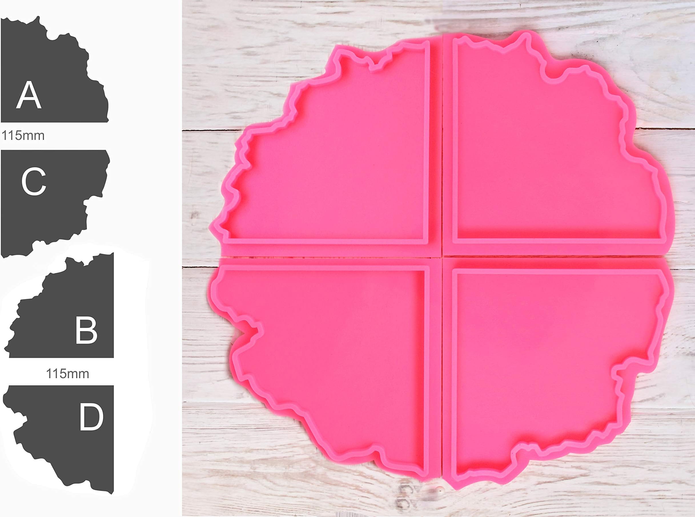 Agate Cut 4 1/2" (115 mm) - Silicone Mold for resinart Stone Segments - Mould for epoxy Resin - Coaster Resin Fluid Art Glossy