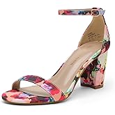 DREAM PAIRS Women's Chunk Low Heel Pump Sandals