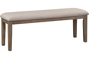 HOMELEGANCE Blair Upholstered Dining Bench, 48" W Entryway Bench, Sturdy Solid Wood Frame, Wire Brush Brown Finish, Comfortable Cushion Seat, Easy Assembly, 1-Year Warranty, Modern & Traditional - Brown