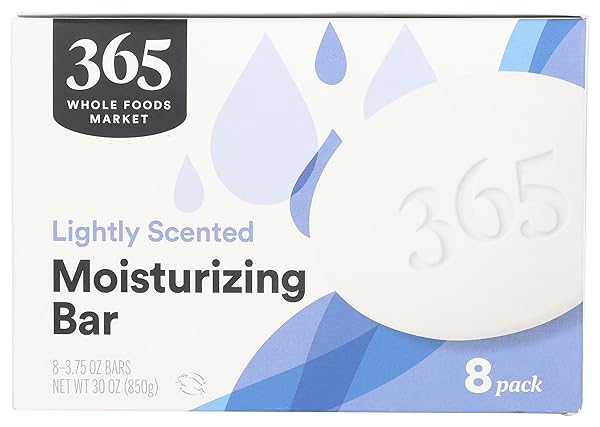 365 BY WHOLE FOODS MARKET, BAR SOAP, LIGHTLY SCENTED, 8 COUNT, 30 OUNCE