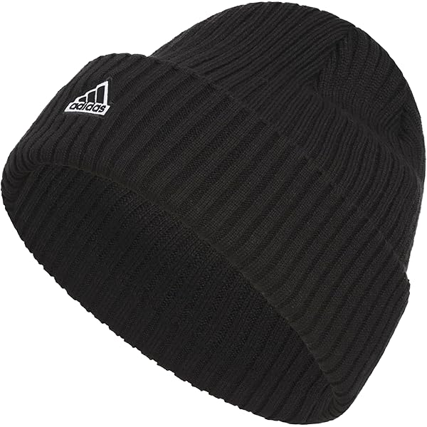 adidas Women's Fashioned Fold Beanie, Black/Grey/Silver Metallic