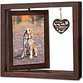 Bigladious Dog Memorial Gifts Picture Frame, Pet Memorial Gifts for Loss, Rotating Wooden Picture Frame for 4x6 inches Photos, Sympathy Gift & Dog Bereavement Remembrance