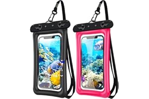 AXIIJGL 2 Pack Waterproof Floating Phone Pouch IPX8 Floatable Waterproof Phone Case with Lanyard Strap Universal Dry Bags Underwater Case Wallet for iPhone 15,14,13,12Pro Max Samsung,Up to 7.2" for Swimming