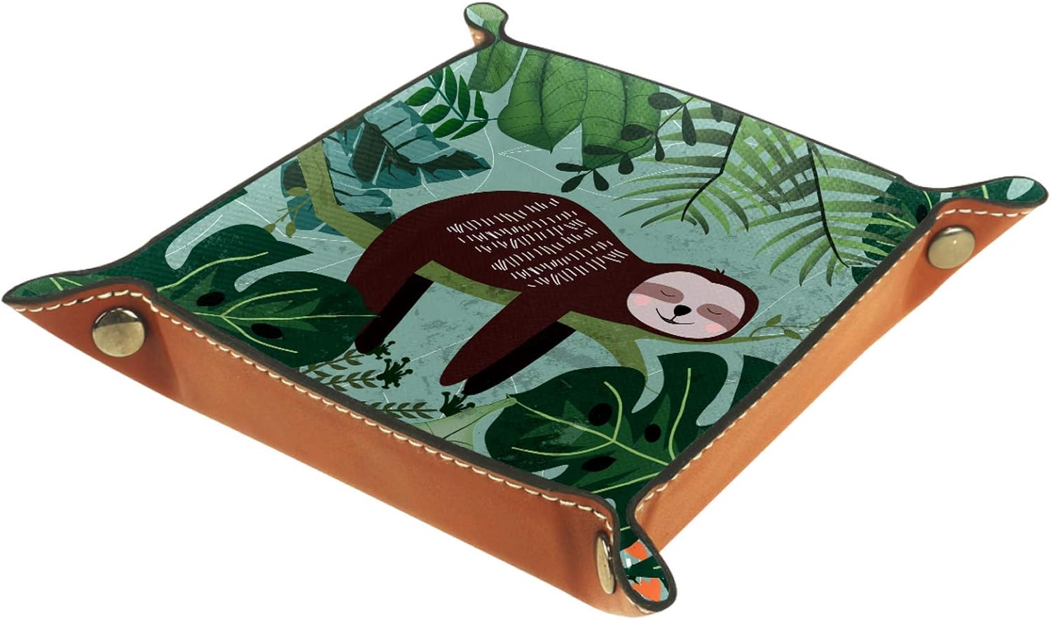 Caja de almacenamiento pequeña, bandeja de valet para hombre,Hojas de