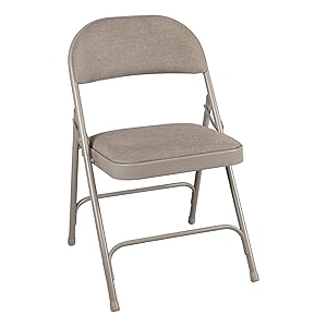 Norwood Commercial Furniture 6600 Series Folding Chair with Fabric Upholstered Seat and Back, Beige, NOR-SRO593-FBG-SO (Pack of 4)