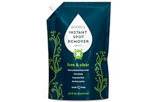 Puracy Laundry Stain Remover for Clothes Laundry - Carpet Stain Remover Carpet Spot Cleaner Couch Stain Remover - Clothes Spray, Free & Clear - Instant Spot Remover, 48 Fl Oz (Pack of 1)