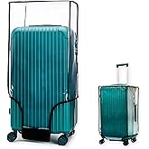 ZOUNI Clear PVC Luggage Cover, 20 24 28 30 Inch Waterproof Transparent Travel Suitcase Protector for Wheeled Luggage