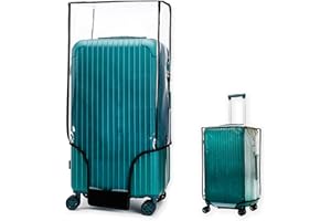 ZOUNI Clear PVC Luggage Cover Protectors, 24 Inch Waterproof Transparent Travel Luggage Protector Suitcase Cover Protectors for Wheeled Suitcase (24"（17.3" L x 10.6" W x 23.6" H）)