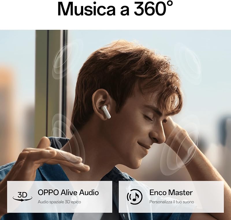 Enco Buds3 Auricolari In-Ear Wireless, Bluetooth 5.4, IP55 Impermeabile, 48 h Batteria, AI Translation, 47ms Modalità Gaming, Bianco — foto 5 di 7