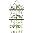 XXXFLOWER Wall Hanging Propagation Station with Wooden Stand 5 Glass Test Tubes 3 Tiered Planters Wall Terrarium for Home Off