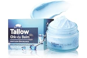 Tallow GHK-Cu Balm - Anti-Aging Copper Peptide Face Cream with Grass-Fed Tallow & Calendula - Deep Nourishing, Skin Brighteni