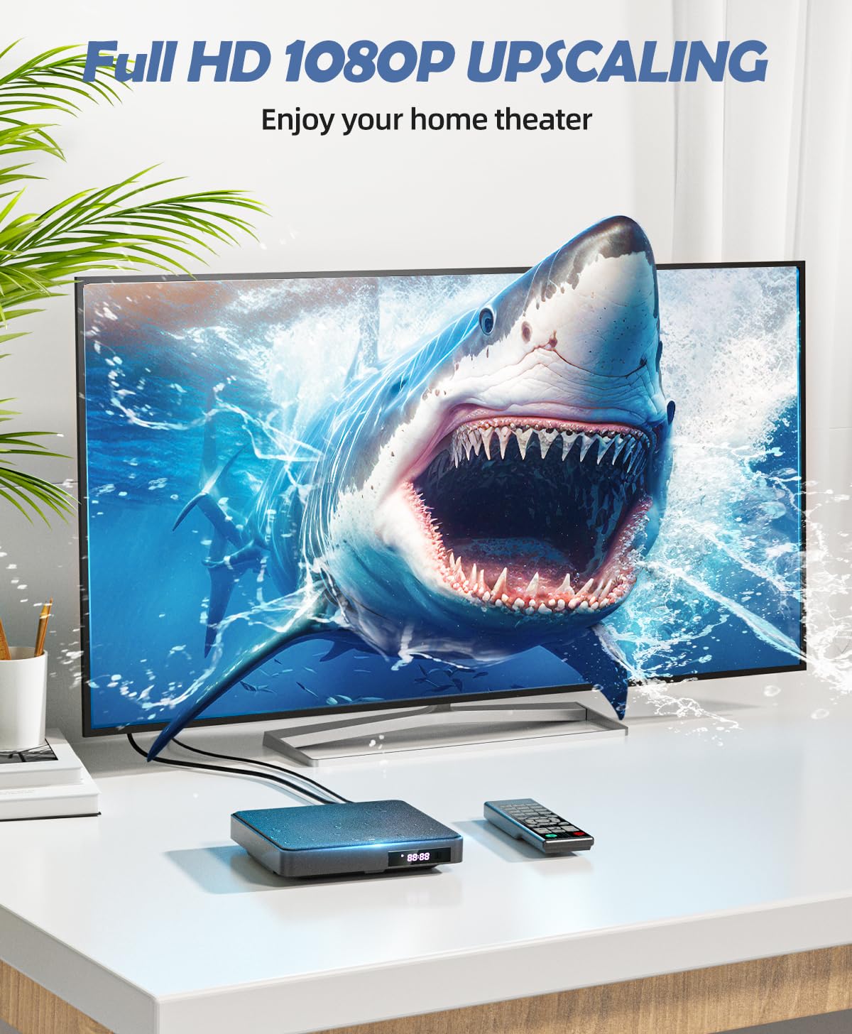 Arafuna DVD Players for TV HDMI Small DVD Player with All Region Free, 1080P HD Mini DVD Player for Smart TV Support CD/DVD USB/TF Card, Remote Control, PAL/NTSC Plays and Multiple Formats