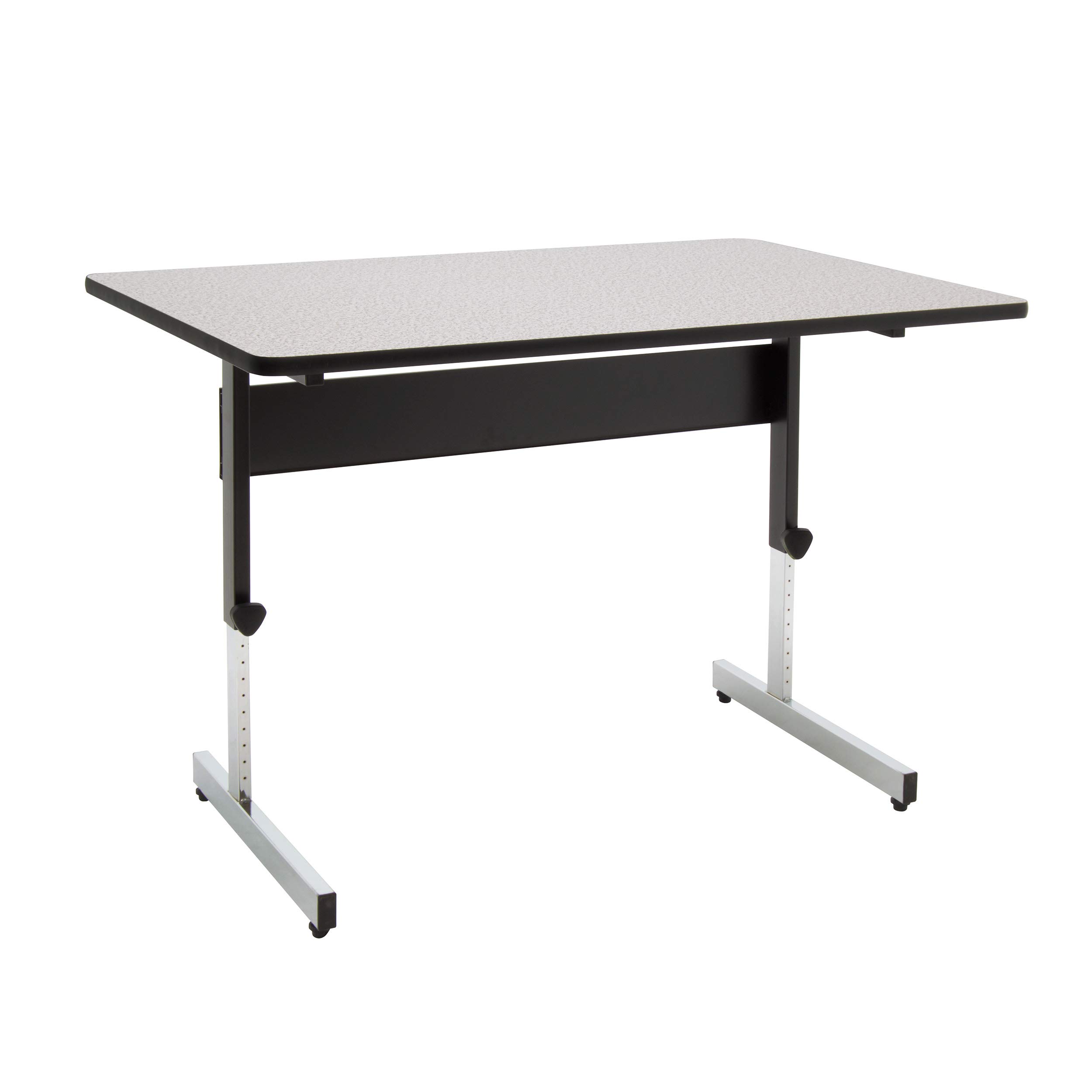 Calico Designs Adapta Height Adjustable Office Desk, All-Purpose Utility Table, Sit to Stand up Desk Home Computer Desk, 22" - 32" in Powder Coated Black Frame and 1" Thick Grey Top, 48 Inch