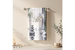 Amagical 1Pc Zen Style Orchids Bamboo and Stacked Stones Bathroom Hand Towel Bath Towel, Ultra-Soft Quick Dry and Absorbent P