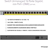 NETGEAR GS116LP 16-Port PoE Gigabit Switch Unmanaged 76W Desktop/Wall/Rack view 2