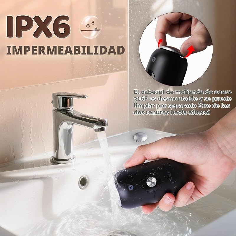 Lima Elétrica para Pés, Kit Profissional de Pedicure Elétrica para Cuidados dos Pés, Remove Calosidades e Calosidades, Lima Elétrica para Pés com 2 Cabeças de Rectificação 316F (Preto)