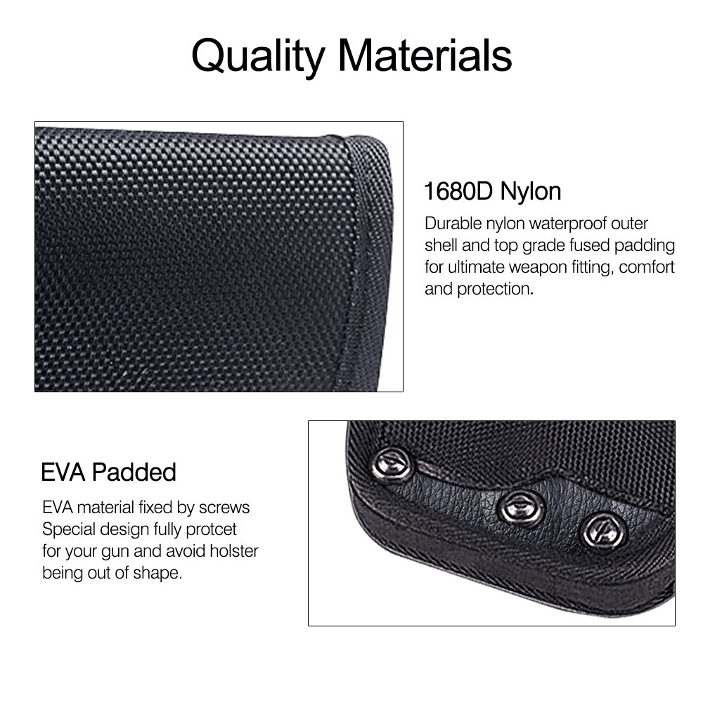 LATIT OWB Holster, Concealed Carry, Removable Thumb Strap, Right Handed Use Only, Outside The Waistband Belt Holster