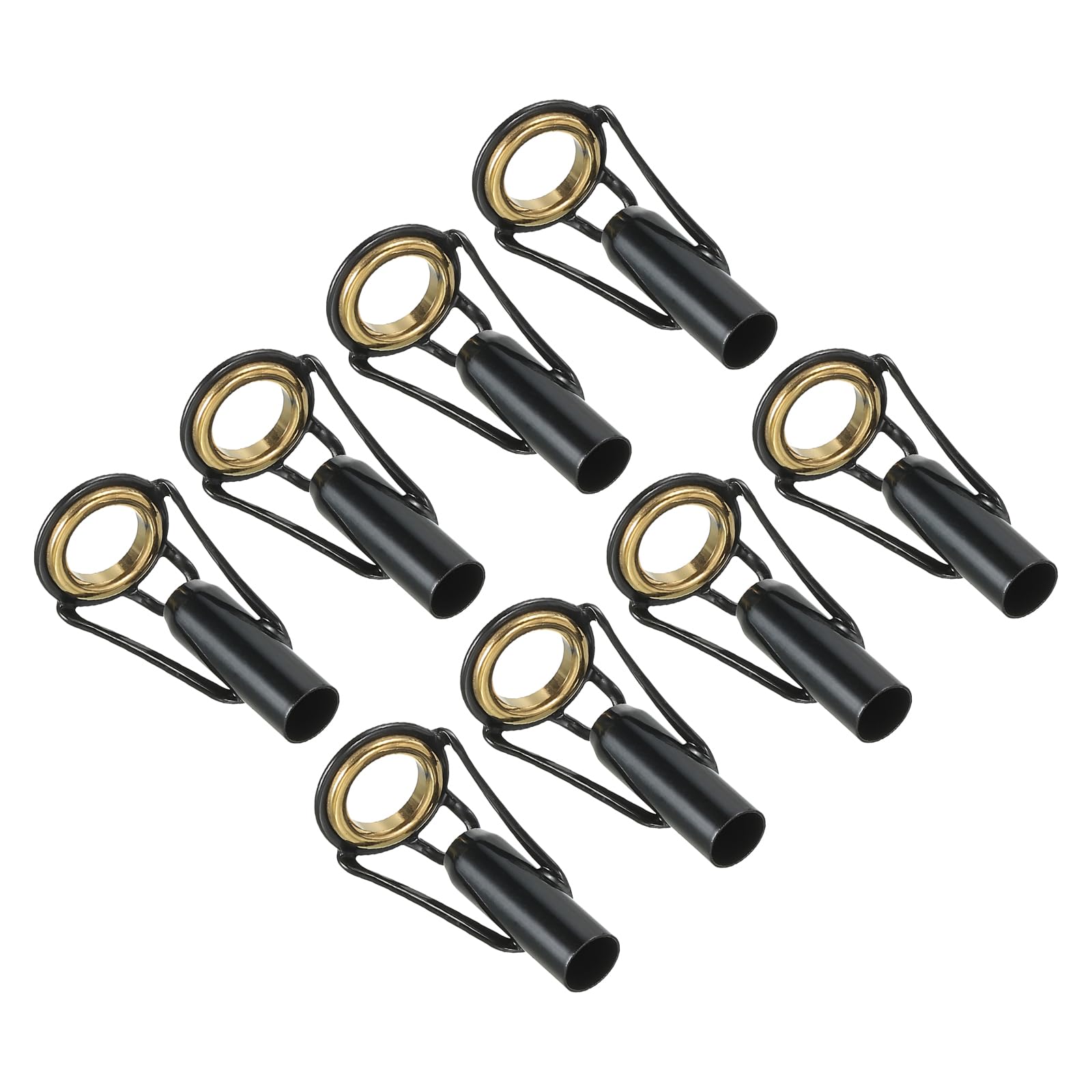 PATIKIL 5.0mm Fishing Rod Tip Repair Kit, 8pcs Stainless Steel Pole Ring Guide Replacement for Saltwater Freshwater Fishing, Golden