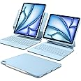 ESR iPad Air 13 Inch Case Keyboard (M3/M2, 2025/2024), Easy-Set Magnetic Stand, Portrait/Landscape Mode, Removable Case with Multi-Touch Trackpad, Rebound 360 Series, Blue