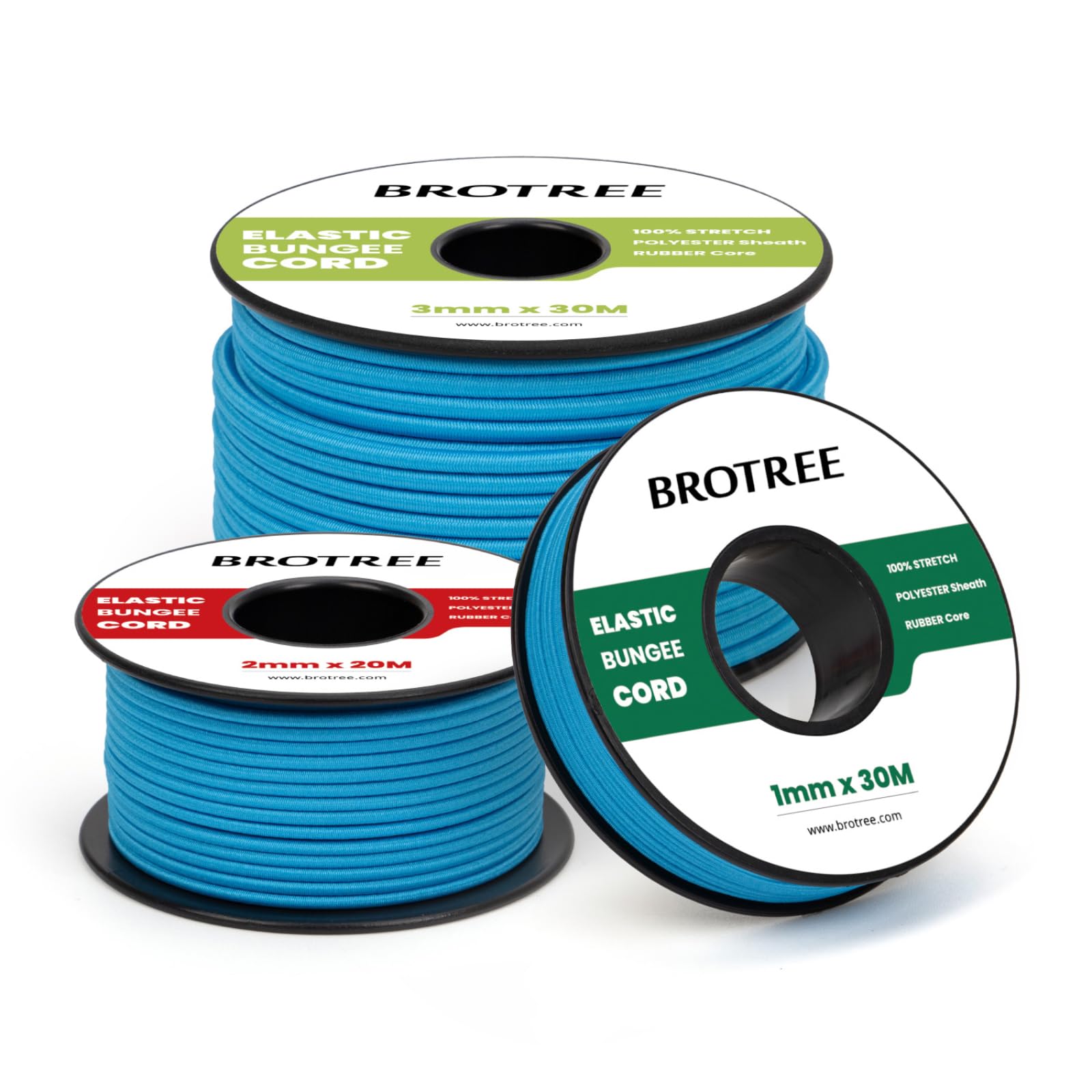 Brotree Elastic Cord Bungee Cord 1mm x 20m Elastic String Rope for DIY, Crafts, Sewing, Beading, Jewellery, Necklace, Bracelet, Tent Poles and Backpack - Blue