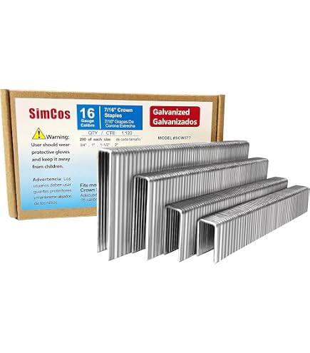 thumbnail image 2 of FastenerUSA N08J 1/2" Leg X 7/16" Crown 16GA Galvanized Staples - 5,000 Count 2 of 3