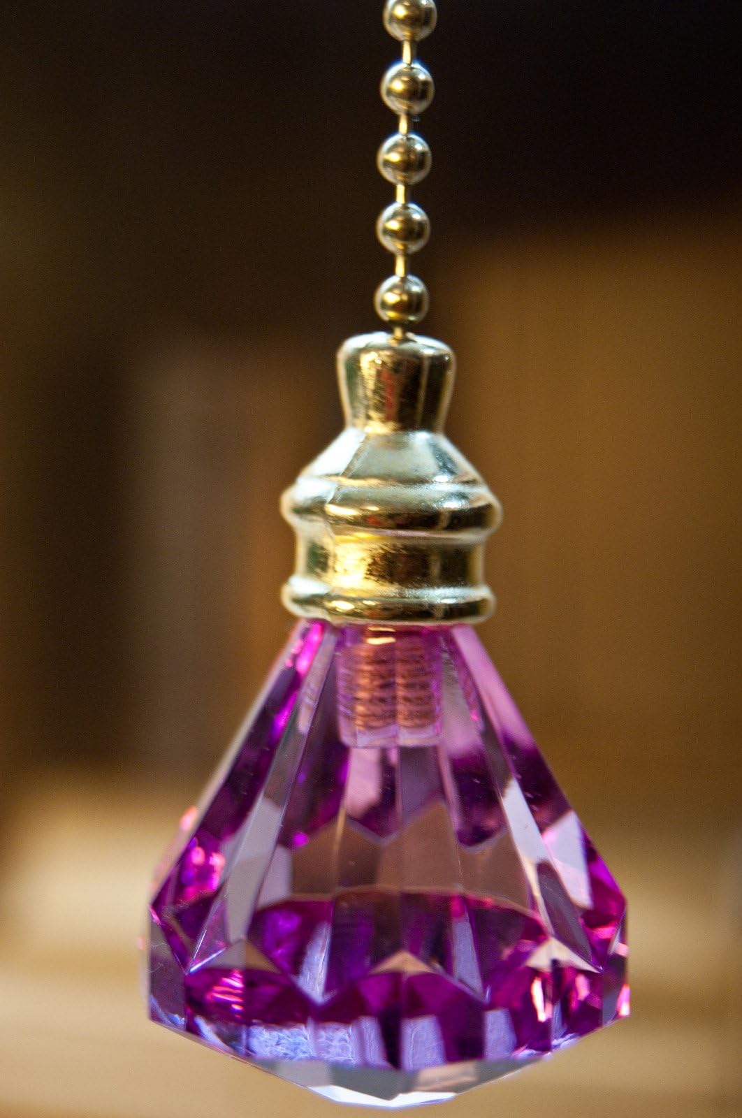 Set of 2 Crystal Purple Diamond Ceiling Fan Part Pull Chains
