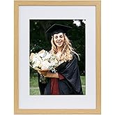 TransGreen 12x16 Picture Frame, Photo Frame Display 9x12 Pictures with Mat or 12x16 without Mat, Hang on the Wall, Beige