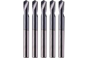 SEFHLI Solid Carbide Spotting Drill(5Pcs, 1/4" Spot Drill) - AlTiN Coated, 2 Flute, 120 Degree, 1/4" Shank Dia, 3/4" Flute Length, 2-1/2" Overall Length for Milling Alloy Steel, Hardened Steel, Iron, Copper