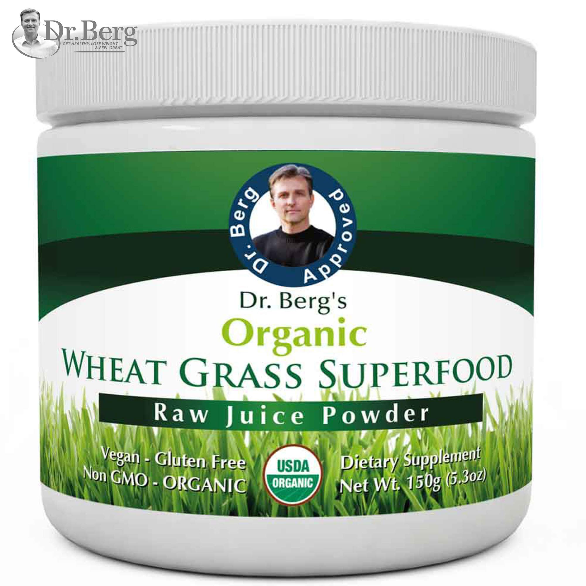 Dr. Berg's Wheat Grass Juice Organic Superfood Powder Raw & Ultra