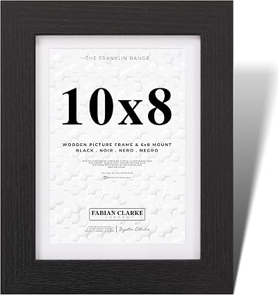 Fabian Clarke London 10x8 Picture Frame with 8x6 White Mount Black