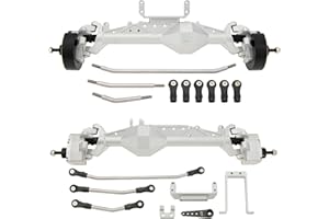 MEUS RACING Capra 1.9 Portal Axles Kit with Isokinetic 3-Section CVDs and Ackerman Steering Structure for Axial Capra 1.9 4X4 and DIY SCX10 SCX10 II Upgrades Parts (Silver - 4WS)