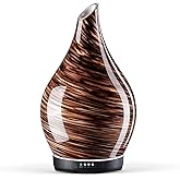 Porseme 280ml Essential Oil Diffuser Glass Color Changing Aroma Air Diffusers Aromatherapy Ultrasonic Cool Mist Humidifier 7 Running Hours Waterless Auto-Off for Sleeping, Yoga, Office (Dark Golden)