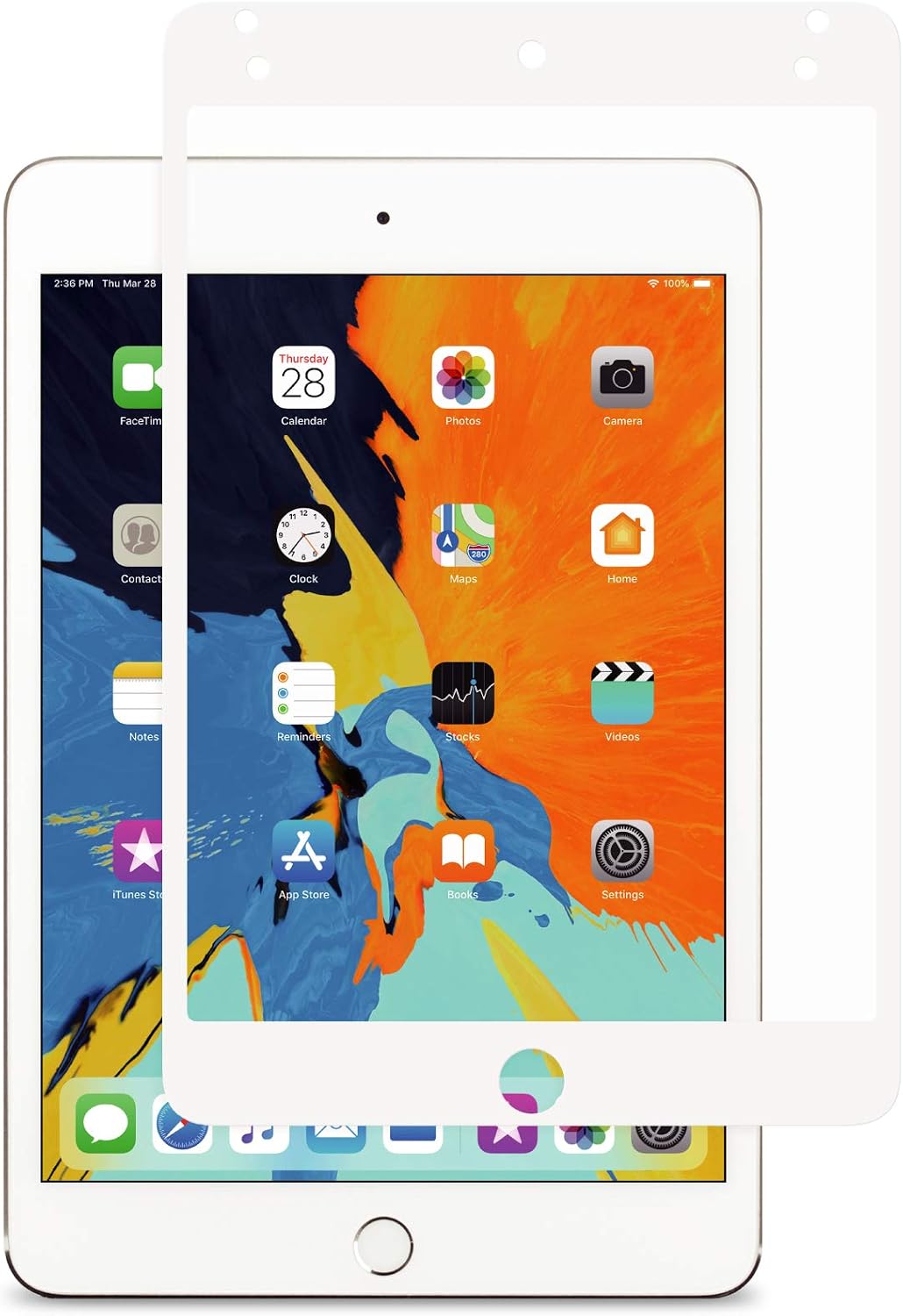 Moshi iVisor AG Screen Protector for New 2019 iPad mini 7.9", 100% Bubble-Free and Washable, Compatible with Apple Pencil, Washable (White)