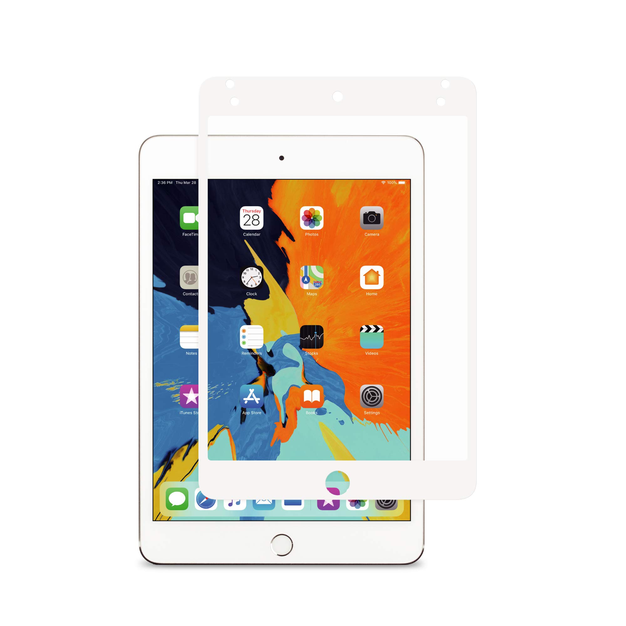 Moshi iVisor AG Screen Protector for New 2019 iPad mini 7.9", 100% Bubble-Free and Washable, Compatible with Apple Pencil, Washable (White)