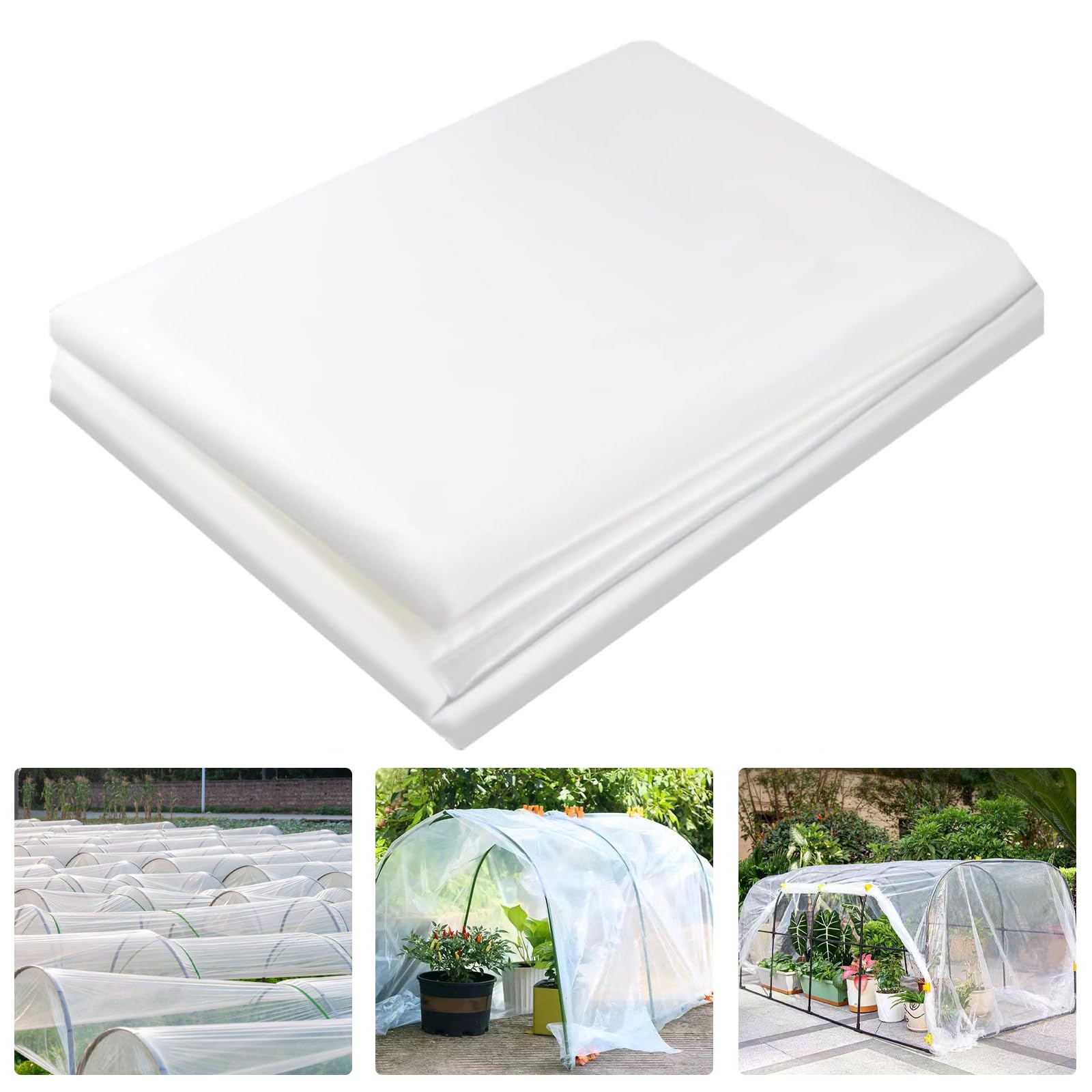 Heavy Duty Polythene Sheeting, 2M X 3M Extra Thick Plastic Sheeting, 125Mu/500G Thickened Garden Grow Polythene Cover Sheets for Gardening Insulation Building Rubble Protection