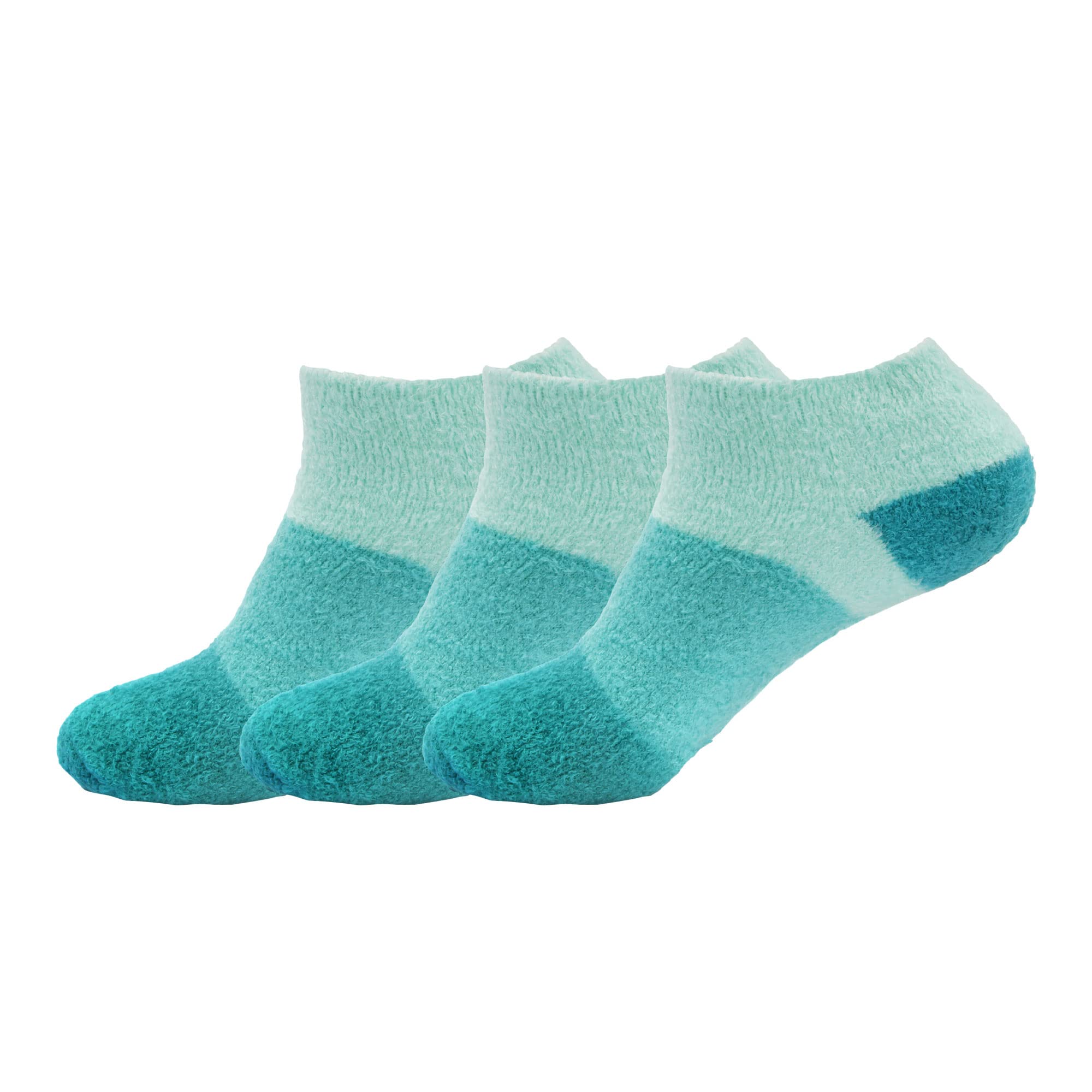 BambooMN Women's Small Super Aloe Infused Fuzzy Nylon Socks - Aquamarine - X-Large (UK Size 7-11)