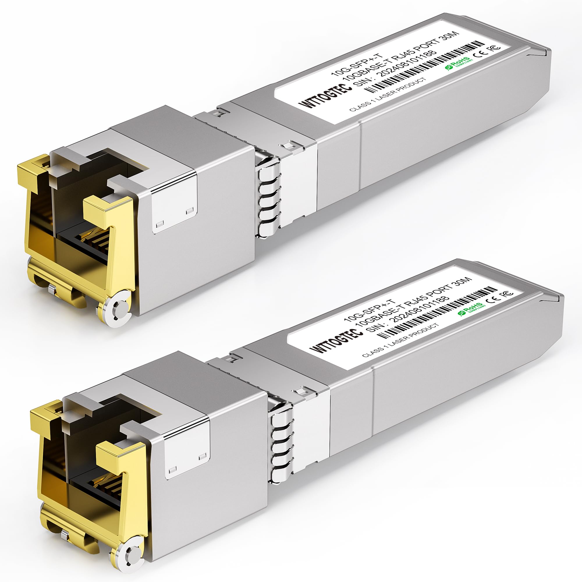 Photo 1 of 10G SFP+ to RJ-45 Transceiver, 1.25/2.5/5/10G-T Copper SFP+ CAT6a Module, Auto-Negotiation, Up to 30m, for Cisco SFP-10G-T-S, Ubiquiti UniFi UF-RJ45-10G, Meraki, TP-Link, Mikrotik, Netgear and More