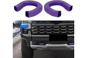 CheroCar Purple Tow Hook Cover Fit for 2007-2025 Chevy Silverado 1500 GMC Sierra Front Bumper Tow Hooks Rubber Protector Trim Tow Trailer Hitch Receiver Cover