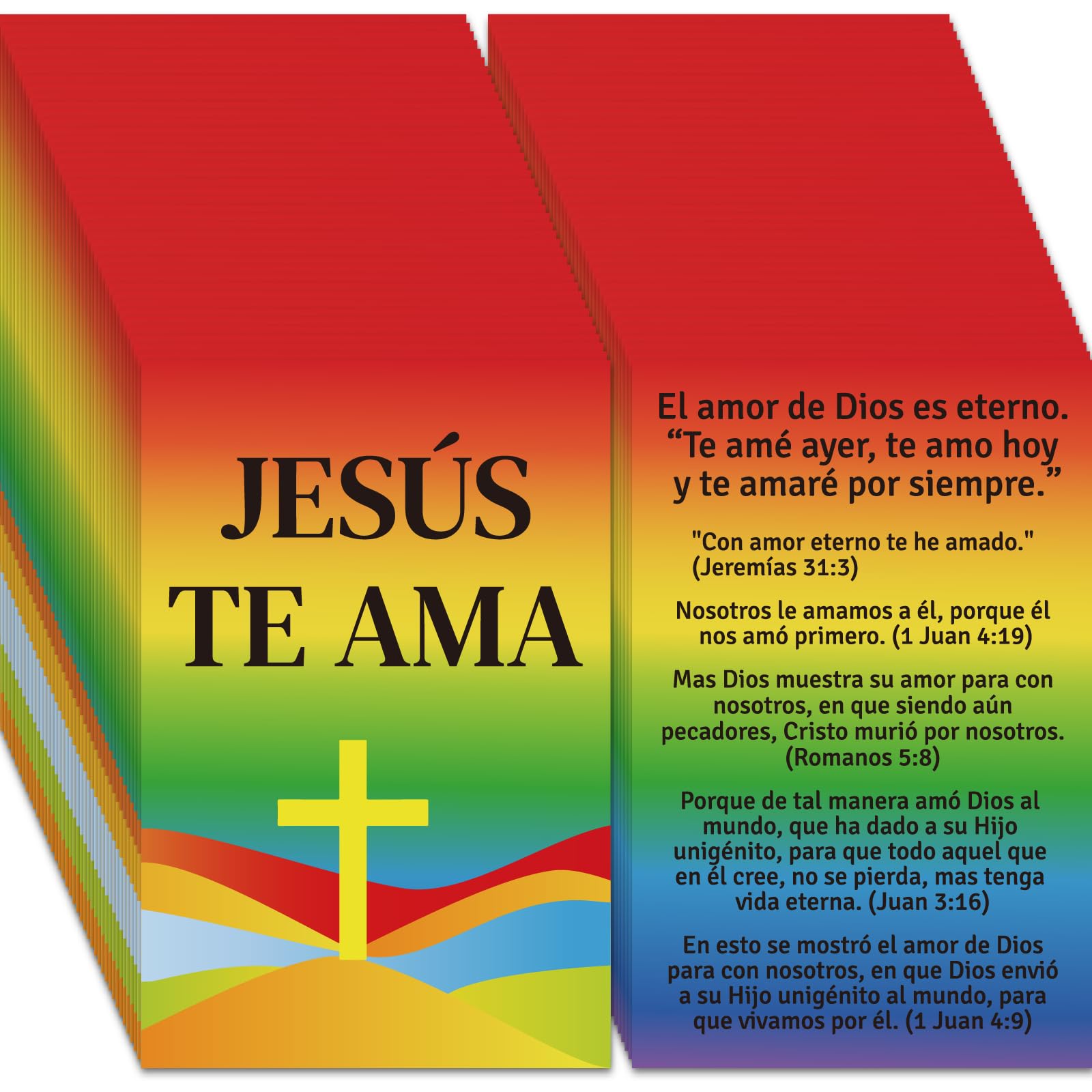 Photo 1 of 240pcs Spanish Gospel Tracts Plan of Salvation Cards Pocket Holy Prayer Cards Bible Tracts Mini Bibles Christian Tracts for Evangelism Church Gifts (JESUS TE AMA 2, 3.5 x 2.24 In)