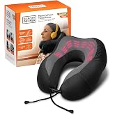 BLACK+DECKER Cooling Gel Memory Foam Neck Pillow &ndash; Travel Pillow for Plane, Car &amp; Train &ndash; Ergonomic Neck Support, Slow Rebound Memory Foam, Washable Cover, Universal Fit, Black