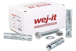 Wej-It PD58 Internally Threaded Drop-In Anchor, Carbon Steel, Zinc Plated Finish, 7/8" Diameter, 3-13/16" Length, 5/8"-11 Threads (Pack Of 5)