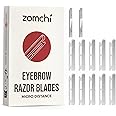 ZOMCHI Reusable Metal Dermaplane Tool Refills, Set of 10 Replacement Blades (Micro Distance), Dermaplaning Razor Refills, Plastic Free Eyebrow Razor Blades