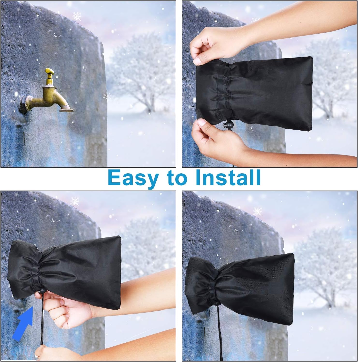 HOMMAND Outdoor Faucet Cover for Winter, 3 Pack Thickened Anti-Frozen Waterproof Outdoor Faucet Protector, 9" H x 6" W (Universal) : Garden & Outdoor