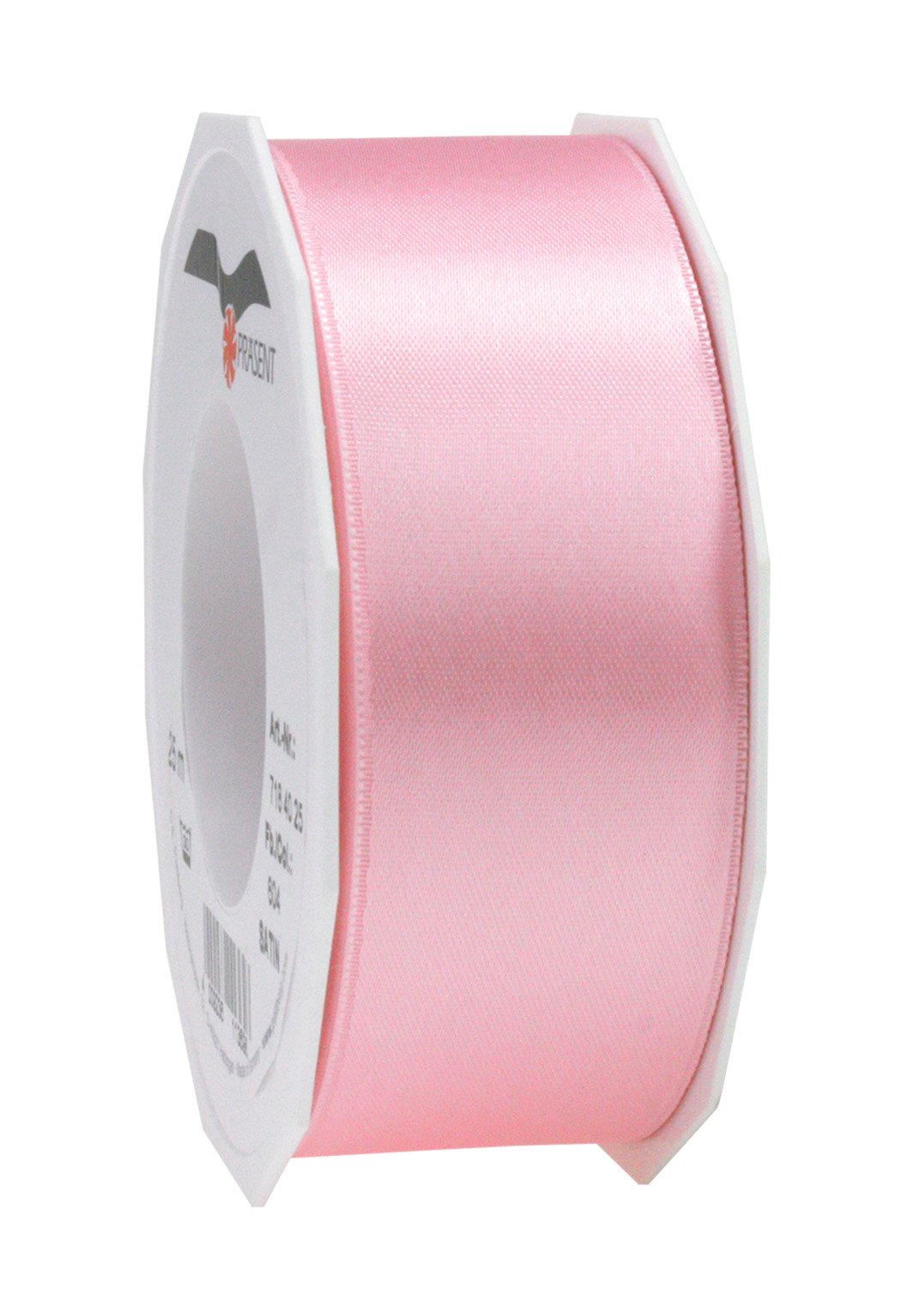 PRÄSENT - Satin Ribbon Light Pink 40 mm width, 25 m length